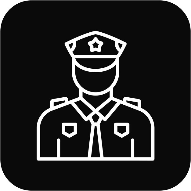 El icono vectorial del oficial militar se puede usar para el conjunto de iconos de diversidad