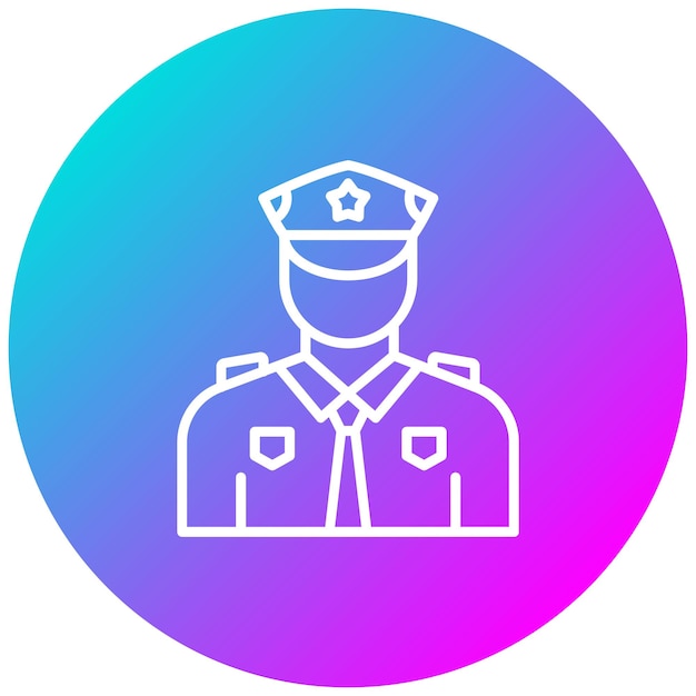 El icono vectorial del oficial militar se puede usar para el conjunto de iconos de diversidad