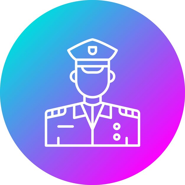El icono vectorial del oficial de policía se puede usar para el conjunto de iconos de bomberos