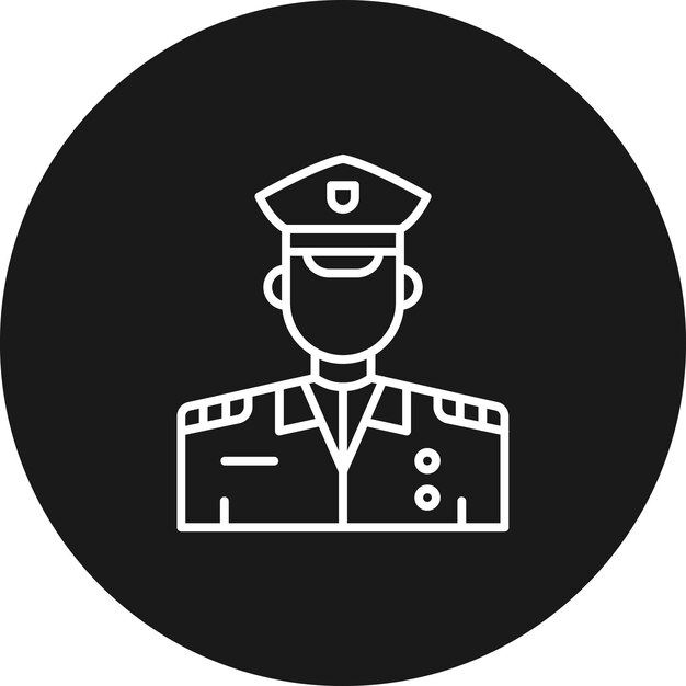 El icono vectorial del oficial de policía se puede usar para el conjunto de iconos de bomberos