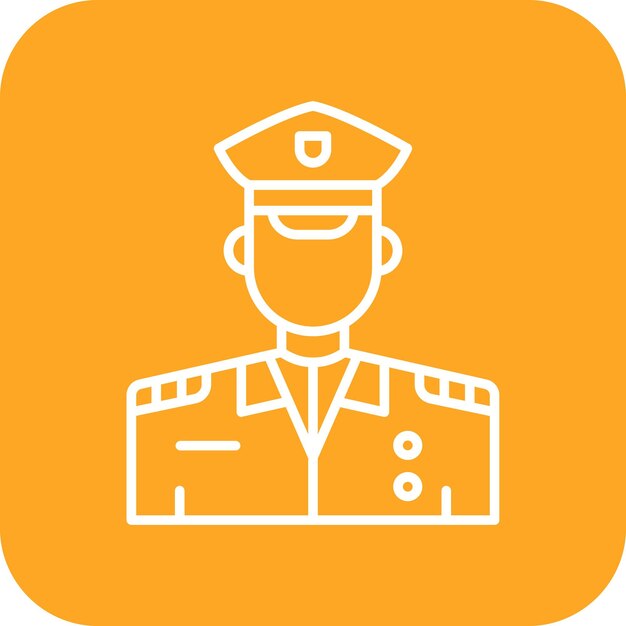 El icono vectorial del oficial de policía se puede usar para el conjunto de iconos de bomberos
