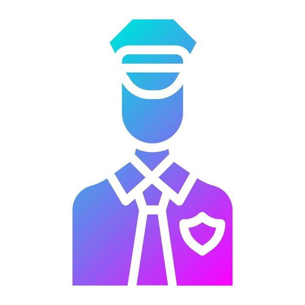 El icono vectorial del oficial de policía se puede usar para el conjunto de iconos de la prisión