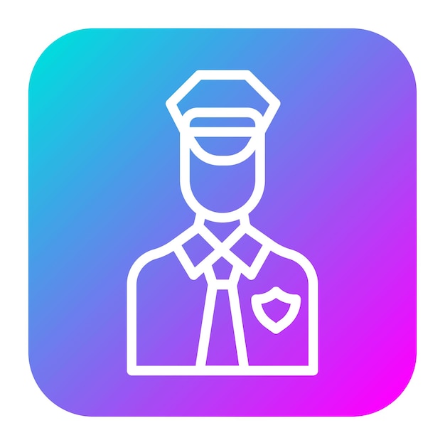 El icono vectorial del oficial de policía se puede usar para el conjunto de iconos de la prisión