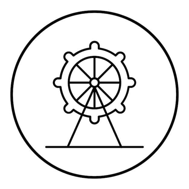 El icono vectorial del ojo de Londres se puede usar para el conjunto de iconos de puntos de referencia