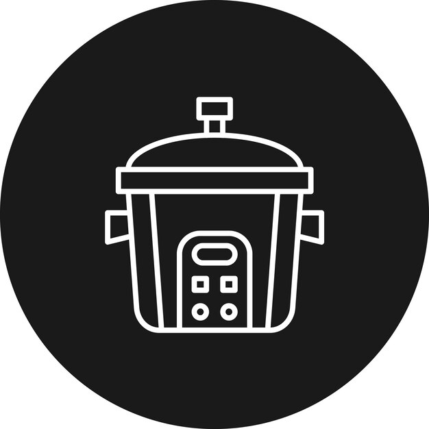 El icono vectorial de la olla de arroz se puede usar para el conjunto de iconos de artículos para el hogar