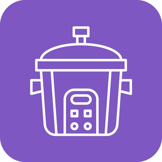 El icono vectorial de la olla de arroz se puede usar para el conjunto de iconos de artículos para el hogar