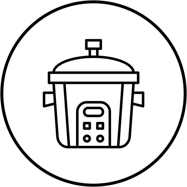 El icono vectorial de la olla de arroz se puede usar para el conjunto de iconos de artículos para el hogar