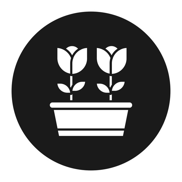 El icono vectorial de la olla de flores grande se puede usar para el conjunto de iconos de primavera