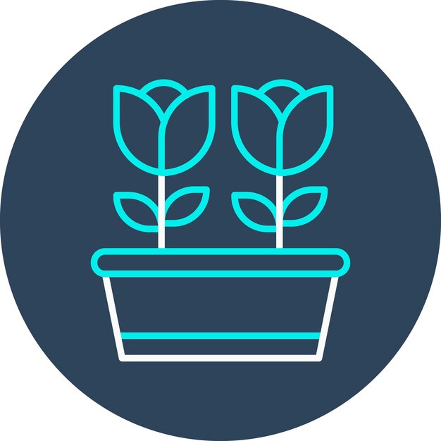 El icono vectorial de la olla de flores grande se puede usar para el conjunto de iconos de primavera