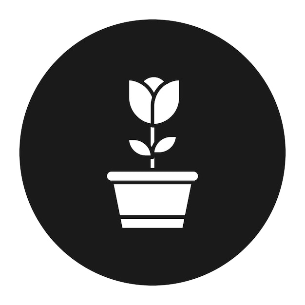 El icono vectorial de la olla de flores se puede usar para el conjunto de iconos de primavera