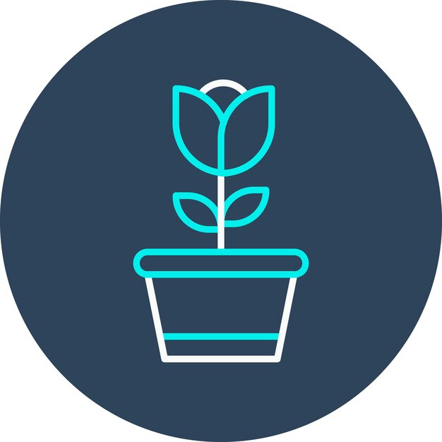 El icono vectorial de la olla de flores se puede usar para el conjunto de iconos de primavera