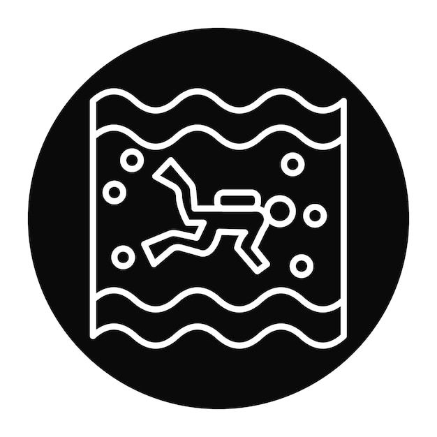 El icono vectorial de Open Water Diving se puede utilizar para el conjunto de iconos de vacaciones y turismo