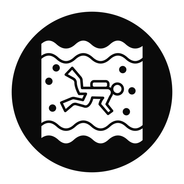 El icono vectorial de Open Water Diving se puede utilizar para el conjunto de iconos de vacaciones y turismo