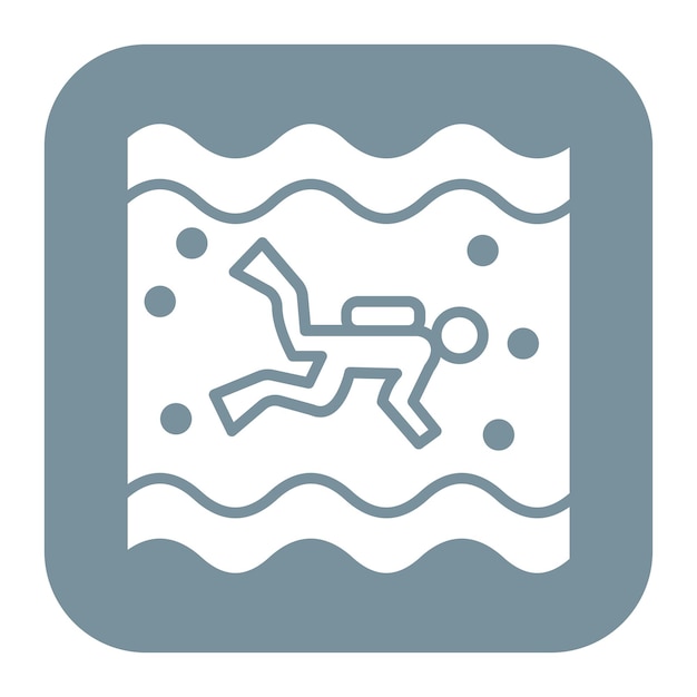 El icono vectorial de Open Water Diving se puede utilizar para el conjunto de iconos de vacaciones y turismo