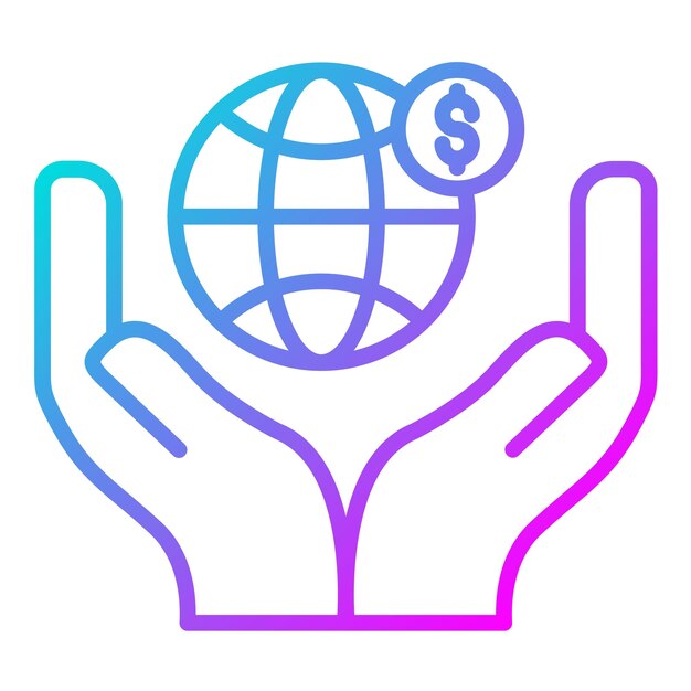 El icono vectorial de la organización sin fines de lucro se puede utilizar para el conjunto de iconos de caridad