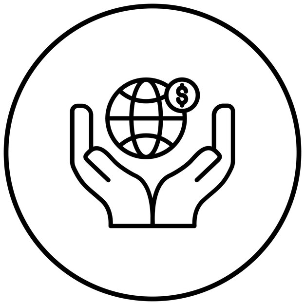 El icono vectorial de la organización sin fines de lucro se puede utilizar para el conjunto de iconos de caridad