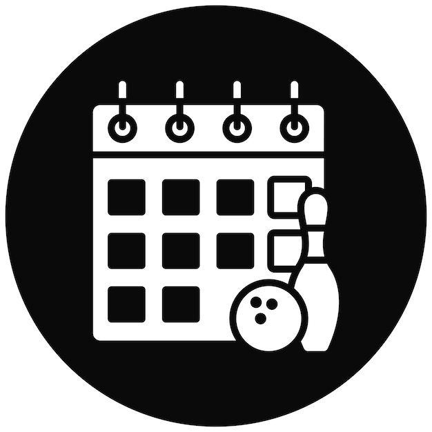 El icono vectorial del organizador de eventos se puede usar para el conjunto de iconos de bolos