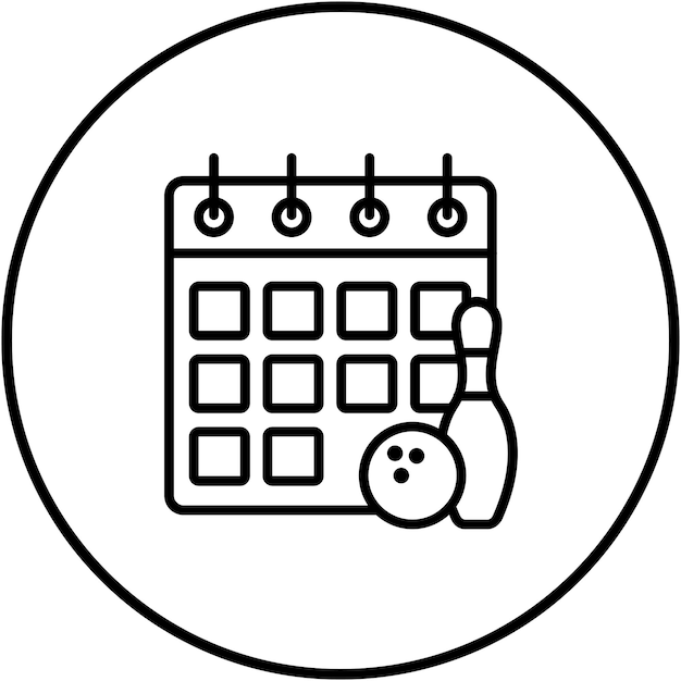 El icono vectorial del organizador de eventos se puede usar para el conjunto de iconos de bolos
