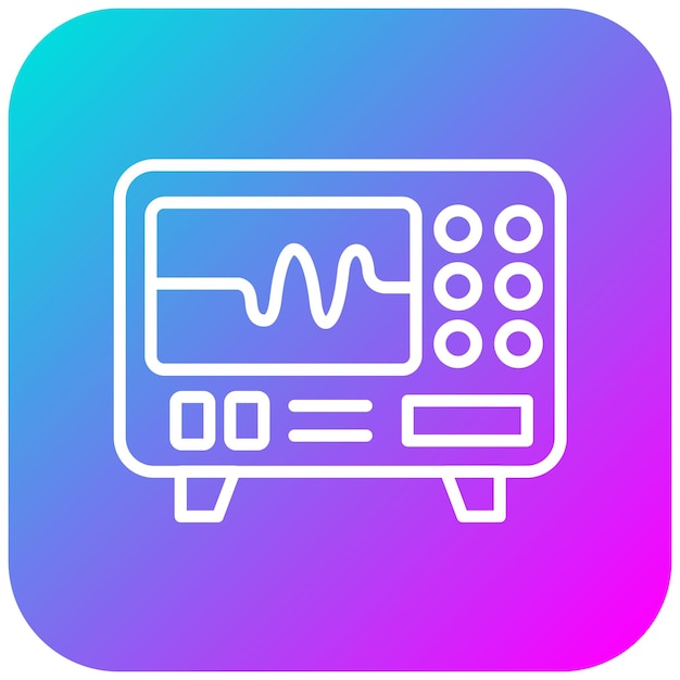 El icono vectorial del osciloscopio se puede utilizar para el conjunto de iconos de física
