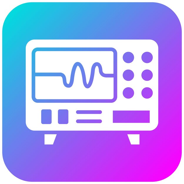 El icono vectorial del osciloscopio se puede utilizar para el conjunto de iconos de física