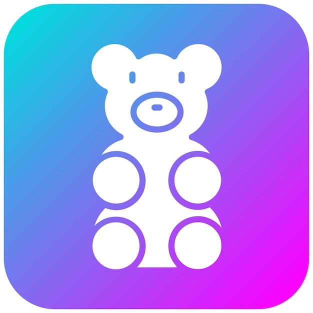 El icono vectorial del oso de goma se puede usar para el conjunto de iconos de dulces y caramelos