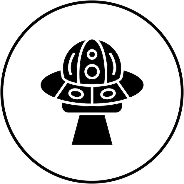 El icono vectorial de OVNI se puede usar para el conjunto de iconos de tecnología espacial