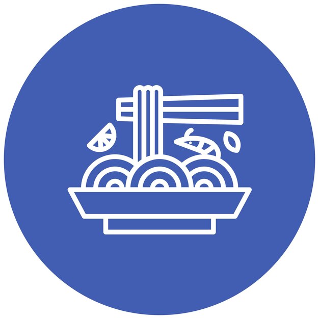 El icono vectorial de Pad Thai se puede usar para el conjunto de iconos de World Cuisine