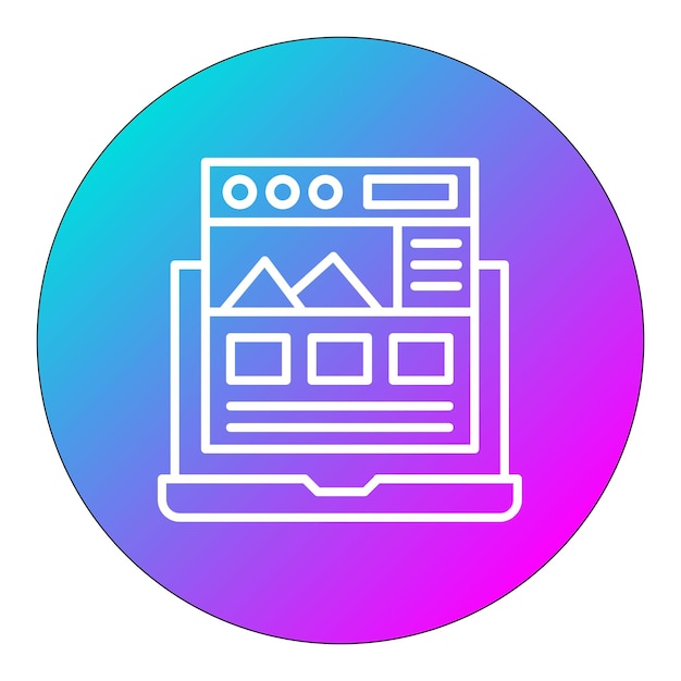 El icono vectorial de la página de aterrizaje se puede utilizar para el conjunto de iconos de codificación y desarrollo