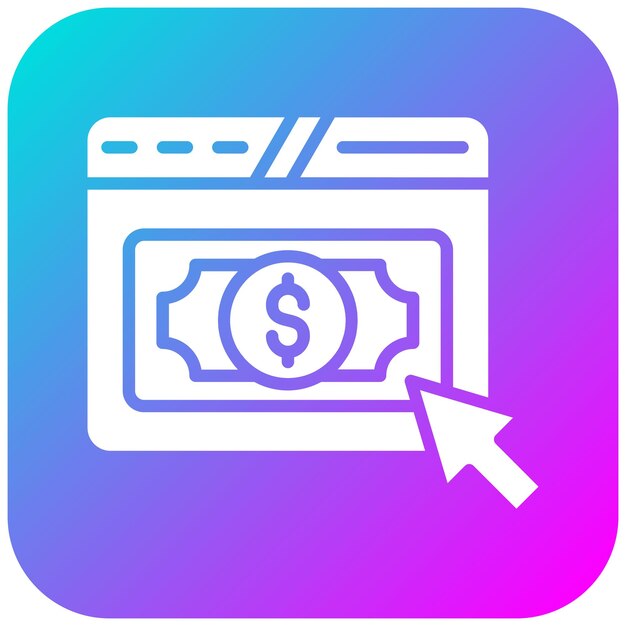El icono vectorial de pago por clic se puede utilizar para el conjunto de iconos de marketing web