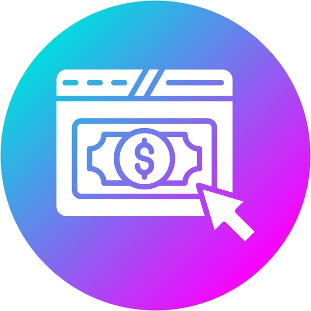 El icono vectorial de pago por clic se puede utilizar para el conjunto de iconos de marketing web