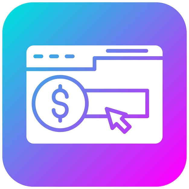 El icono vectorial de pago por clic se puede utilizar para el conjunto de iconos de marketing