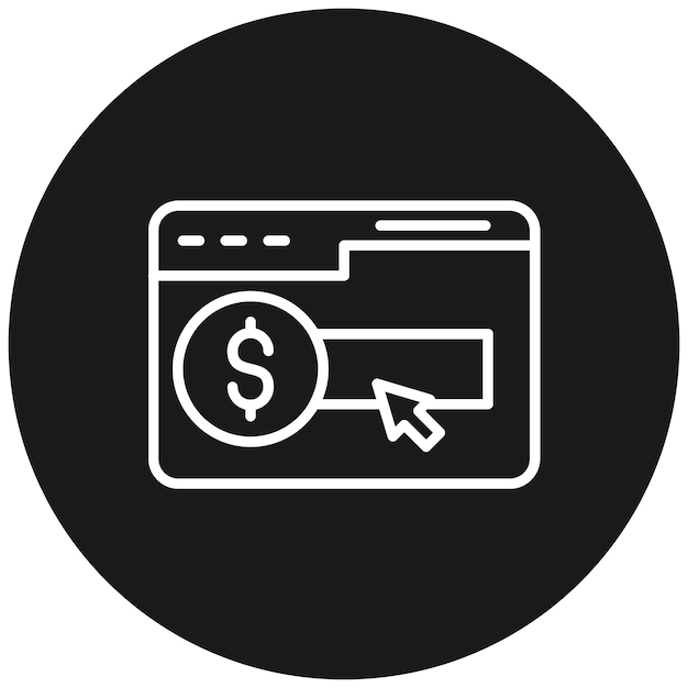El icono vectorial de pago por clic se puede utilizar para el conjunto de iconos de marketing