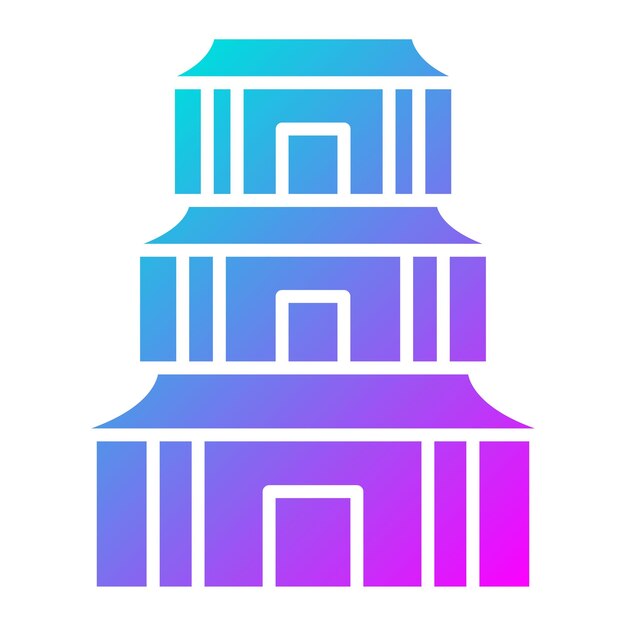El icono vectorial de la pagoda se puede usar para el conjunto de iconos de la historia
