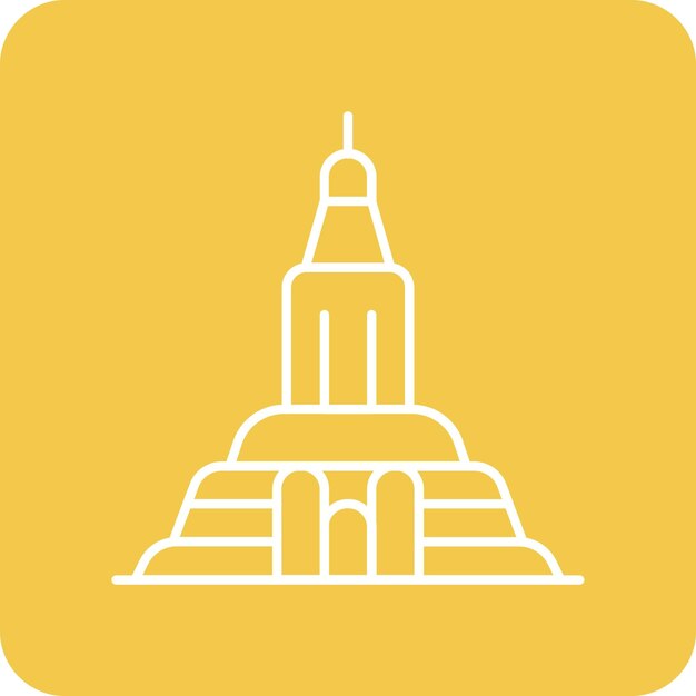 El icono vectorial de la pagoda se puede usar para el conjunto de iconos de puntos de referencia