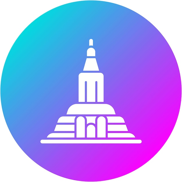 El icono vectorial de la pagoda se puede usar para el conjunto de iconos de puntos de referencia