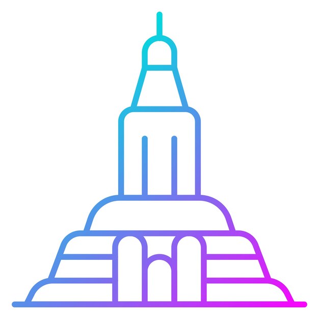 El icono vectorial de la pagoda se puede usar para el conjunto de iconos de puntos de referencia
