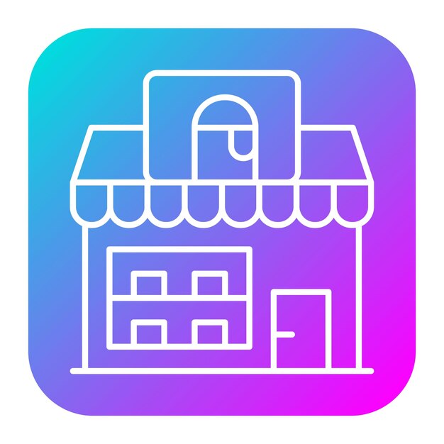El icono vectorial de Paint Shop se puede utilizar para el conjunto de iconos de tiendas y tiendas