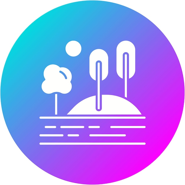 El icono vectorial de paisaje forestal se puede utilizar para el conjunto de iconos de paisajes