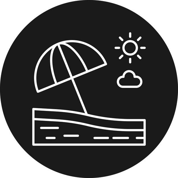 El icono vectorial del paisaje marino se puede usar para el conjunto de iconos de paisajes