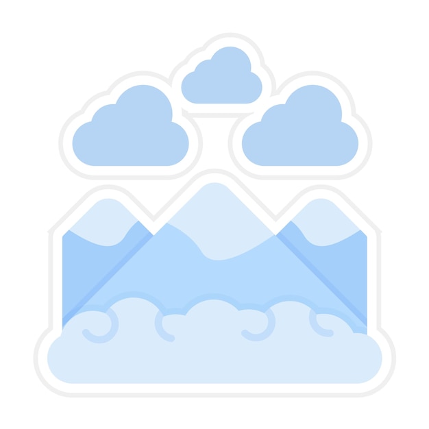 El icono vectorial de paisaje de nieve se puede usar para el conjunto de iconos de paisajes