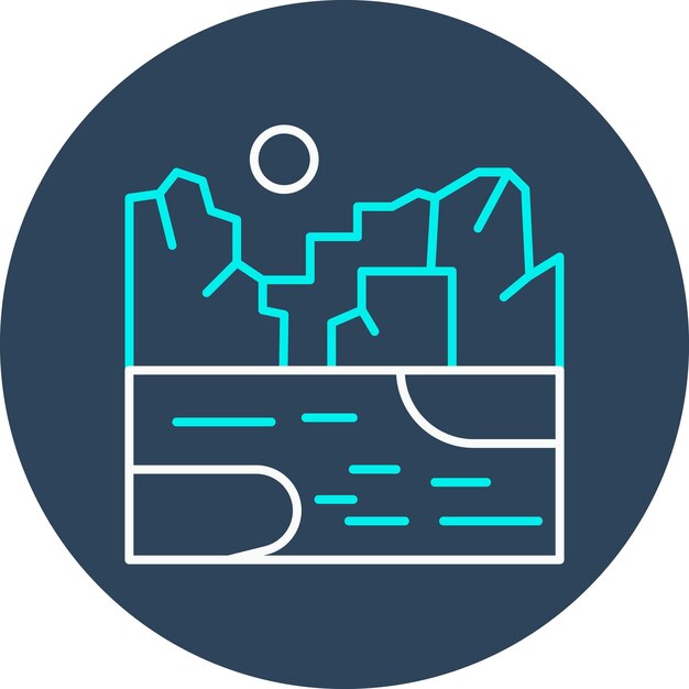 El icono vectorial de paisaje de nieve se puede usar para el conjunto de iconos de paisajes