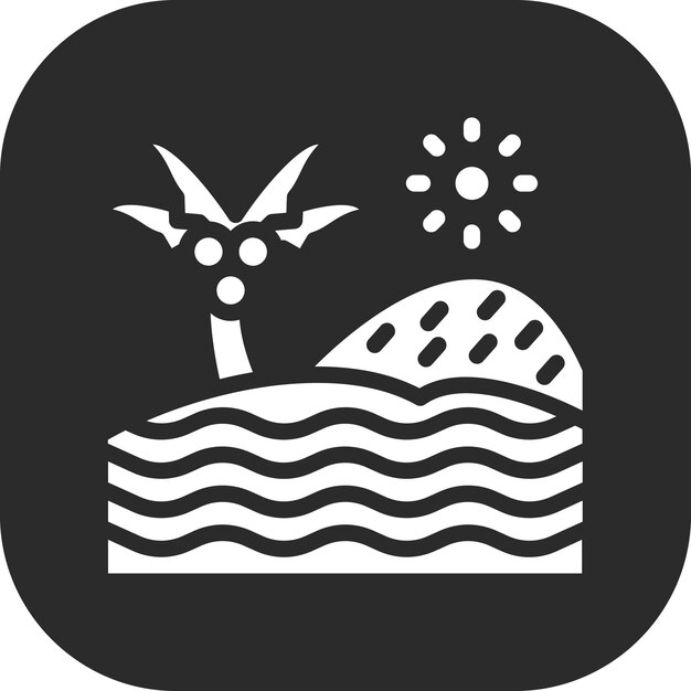 Icono vectorial de paisaje de playa Ilustración del conjunto de iconos de paisajes