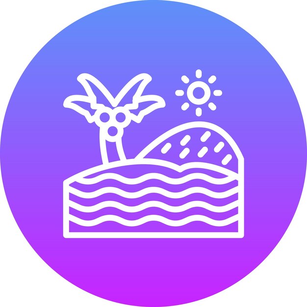 Icono vectorial de paisaje de playa Ilustración del conjunto de iconos de paisajes