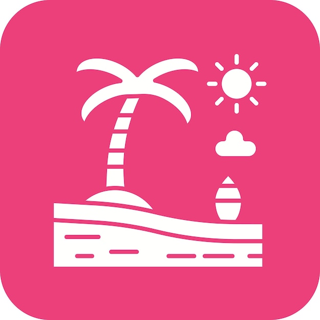 El icono vectorial de paisaje de playa se puede usar para el conjunto de iconos de paisajes