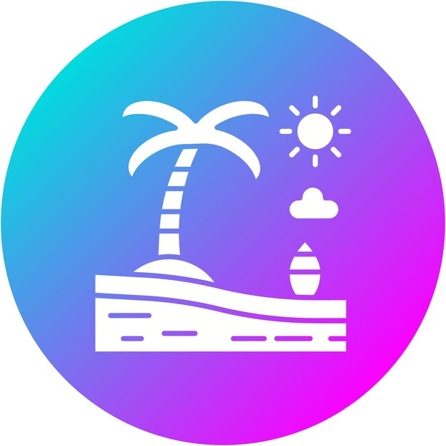 El icono vectorial de paisaje de playa se puede usar para el conjunto de iconos de paisajes