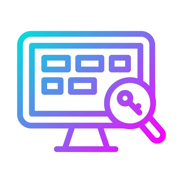 El icono vectorial de palabras clave se puede utilizar para el conjunto de iconos de marketing digital