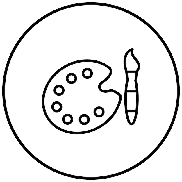 El icono vectorial de la paleta de colores se puede utilizar para el conjunto de iconos de características de la tela