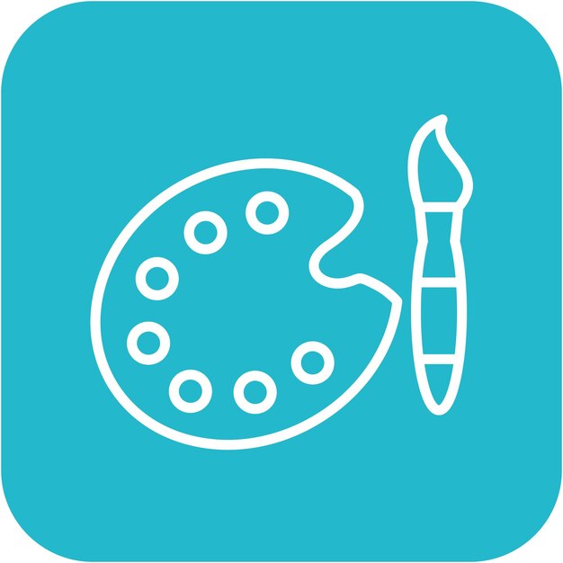 El icono vectorial de la paleta de colores se puede utilizar para el conjunto de iconos de características de la tela