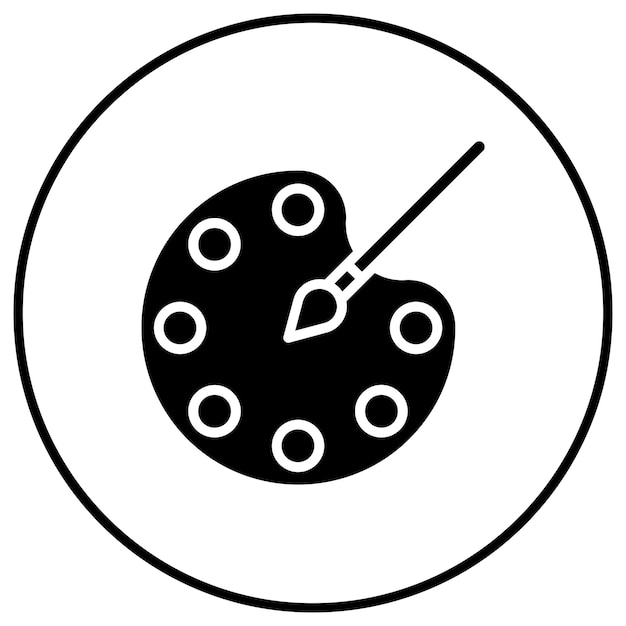El icono vectorial de la paleta de colores se puede utilizar para el conjunto de iconos de papelería de Office