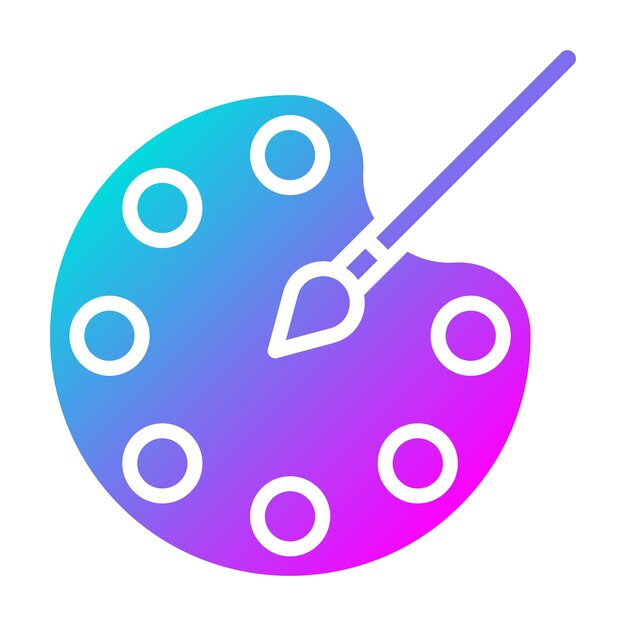 El icono vectorial de la paleta de colores se puede utilizar para el conjunto de iconos de papelería de Office